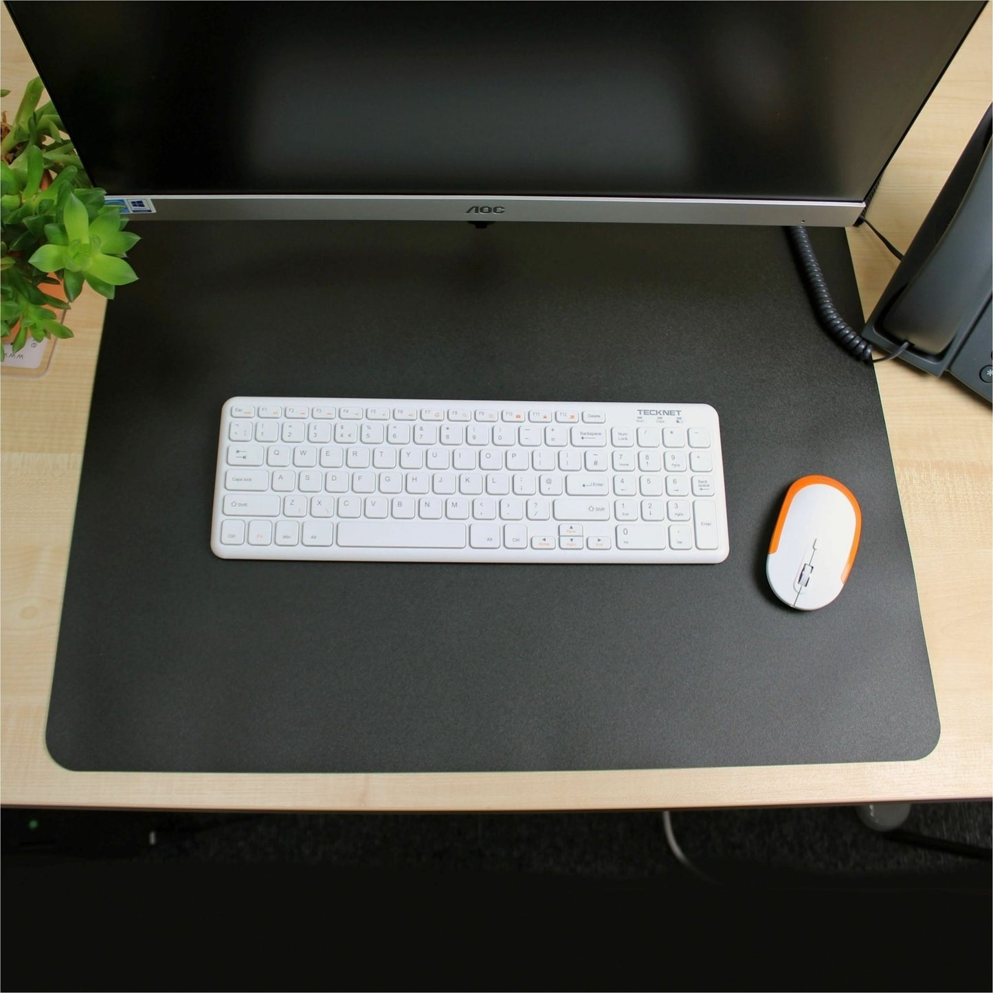 Lorell Rectangular Black Desk Pad with Broad Surface Protection and Professional Non - Slip Writing Foundation 24"W (LLR - LLR39655) - SchoolOutlet