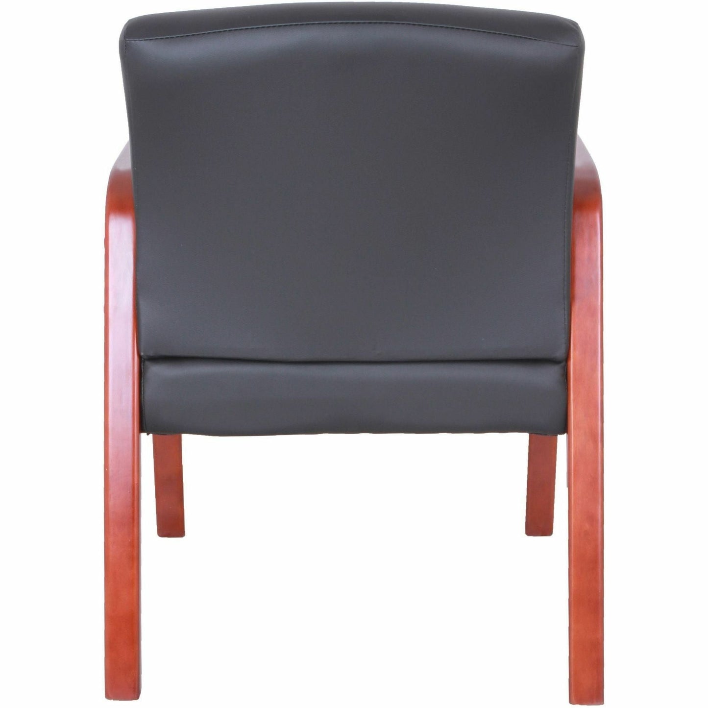 Lorell Upholstered Bonded Leather Guest Chair with Solid Wood Frame and Fixed Arms 17.88"H (LLR - LLR40200) - SchoolOutlet