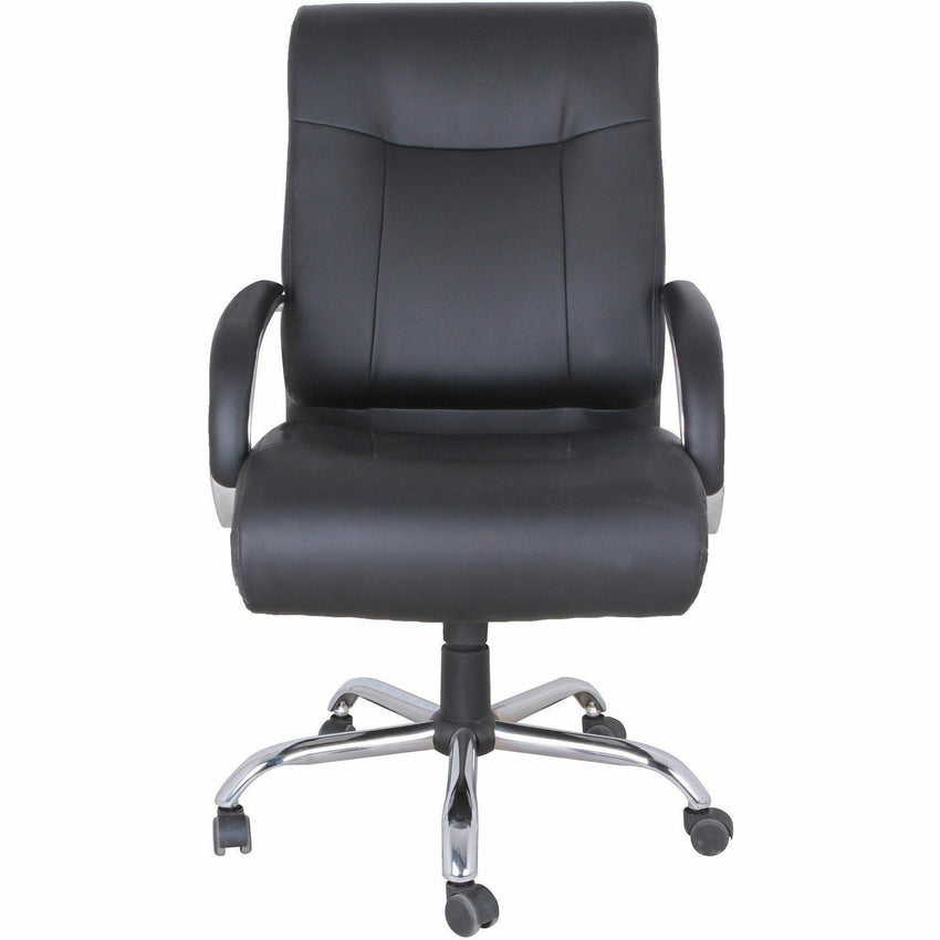 Lorell Deluxe Big and Tall Bonded Leather Chair with Pneumatic Height Adjustment and Chrome Base 19.63'' - 23.25''H(LLR - LLR40206) - SchoolOutlet