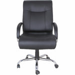Lorell Deluxe Big and Tall Bonded Leather Chair with Pneumatic Height Adjustment and Chrome Base 19.63'' - 23.25''H(LLR - LLR40206) - SchoolOutlet