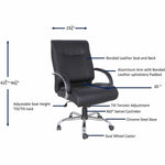 Lorell Deluxe Big and Tall Bonded Leather Chair with Pneumatic Height Adjustment and Chrome Base 19.63'' - 23.25''H(LLR - LLR40206) - SchoolOutlet
