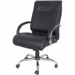 Lorell Deluxe Big and Tall Bonded Leather Chair with Pneumatic Height Adjustment and Chrome Base 19.63'' - 23.25''H(LLR - LLR40206) - SchoolOutlet