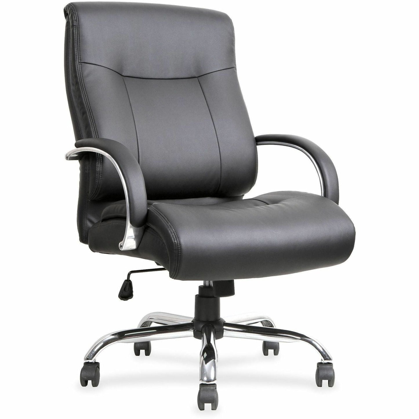 Lorell Deluxe Big and Tall Bonded Leather Chair with Pneumatic Height Adjustment and Chrome Base 19.63'' - 23.25''H(LLR - LLR40206) - SchoolOutlet
