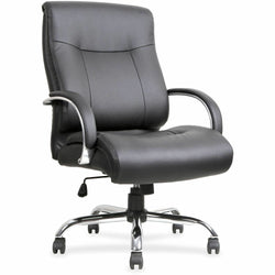 Lorell Deluxe Big and Tall Bonded Leather Chair with Pneumatic Height Adjustment and Chrome Base 19.63'' - 23.25''H(LLR-LLR40206)