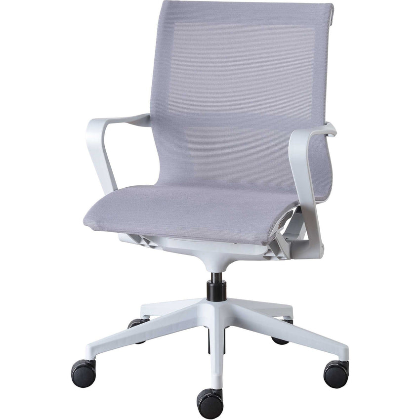 Lorell Premium Executive Mesh Mid - Back Sling Chair Gray Ergonomic Swivel 35.25 - 38.50 "H (LLR - LLR40207) - SchoolOutlet