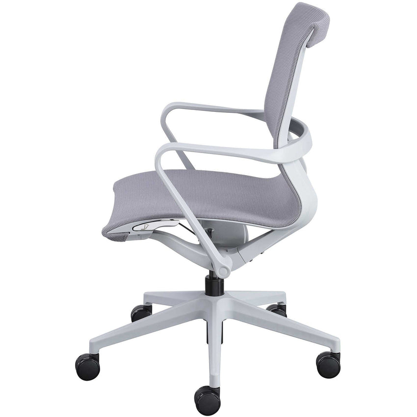 Lorell Premium Executive Mesh Mid - Back Sling Chair Gray Ergonomic Swivel 35.25 - 38.50 "H (LLR - LLR40207) - SchoolOutlet