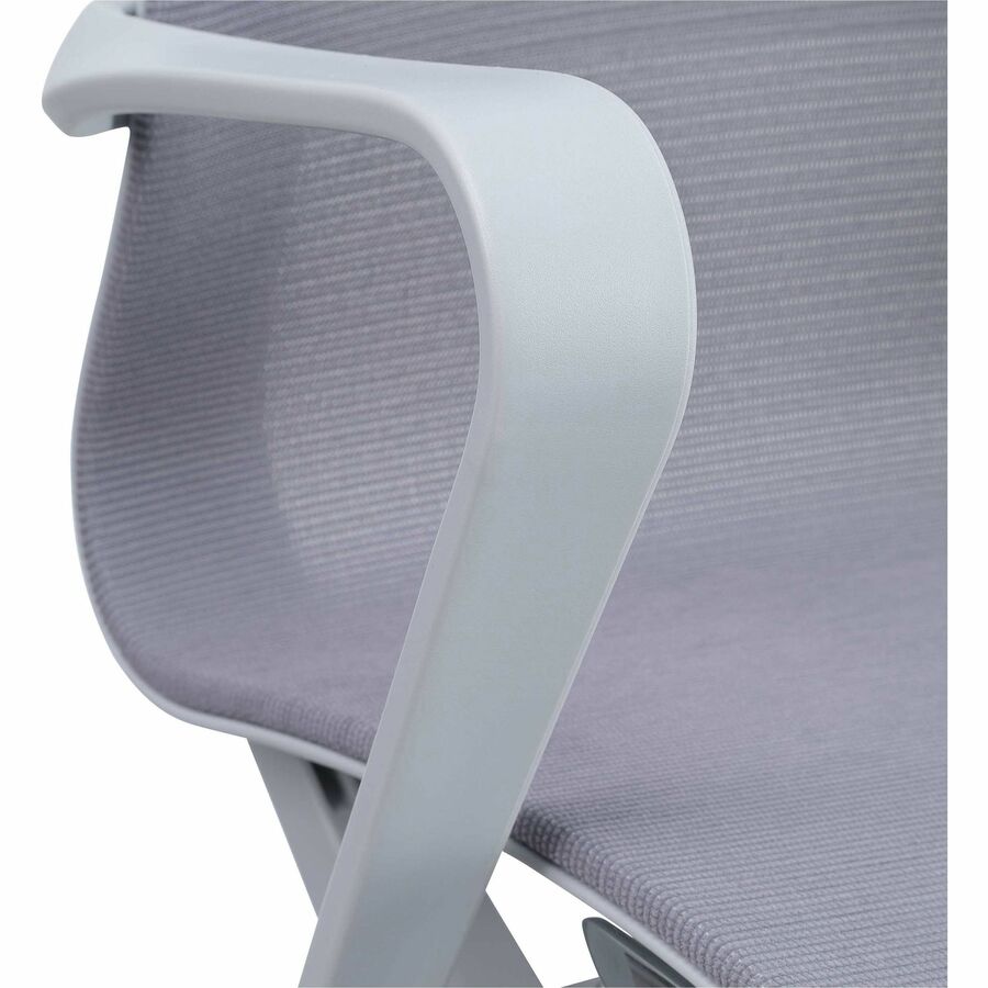 Lorell Premium Executive Mesh Mid - Back Sling Chair Gray Ergonomic Swivel 35.25 - 38.50 "H (LLR - LLR40207) - SchoolOutlet
