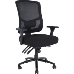 Lorell Big & Tall Mesh Back Office Chair Black Adjustable Ergonomic 17-3/4" - 19-5/8"H (LLR-LLR40210)