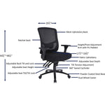 Lorell Big & Tall Mesh Back Office Chair Black Adjustable Ergonomic 17 - 3/4