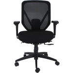 Lorell Executive High - Back Mesh Office Chair with Adjustable Arms and Seat Depth 20.50