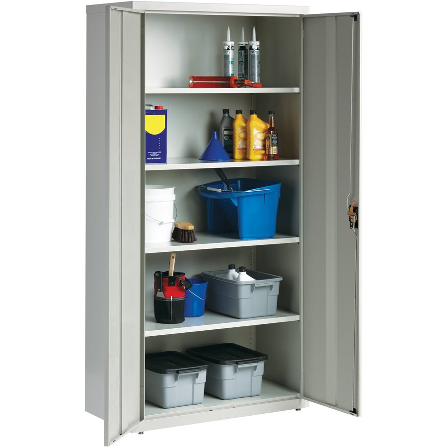 Lorell Fortress Series Storage Cabinet Steel 5 Shelves 3 - Point Locking System Powder Coat Finish (LLR - LLR4130X5) - SchoolOutlet