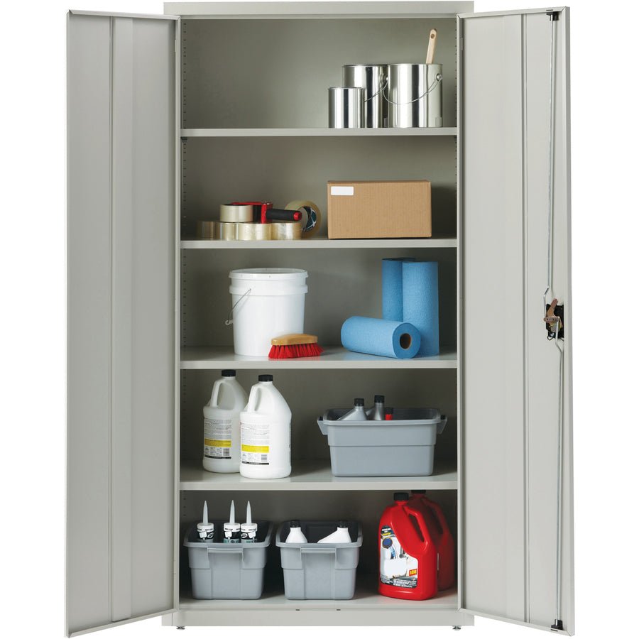 Lorell Fortress Series Storage Cabinet Steel 5 Shelves 3 - Point Locking System Powder Coat Finish (LLR - LLR4130X5) - SchoolOutlet
