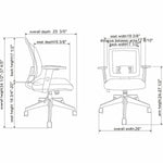 Lorell SOHO Mesh Mid - Back Task Chair with Adjustable Arms and 5 - Star Base 16.75