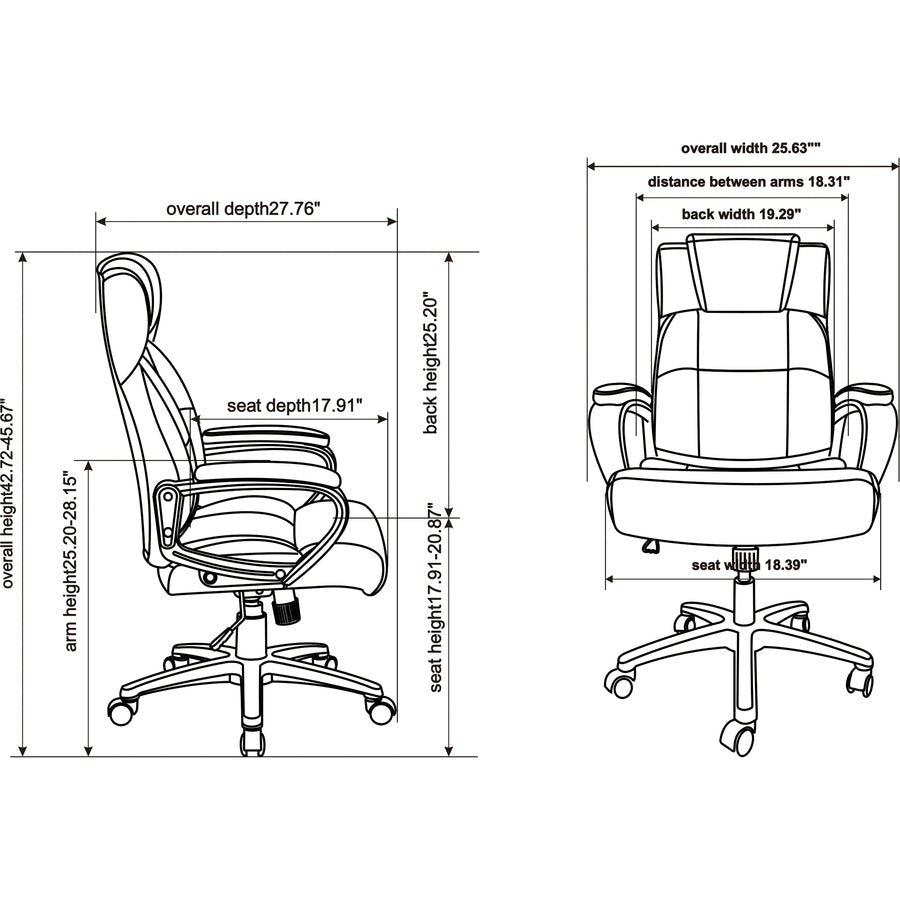 Lorell High - Back Executive Chair with Bonded Leather Upholstery and 5 - Star Base (LLR - LLR41844) - SchoolOutlet