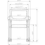Lorell Mobile Mesh Back Nesting Chair with Arms and Metal Frame Set of 2 18.9