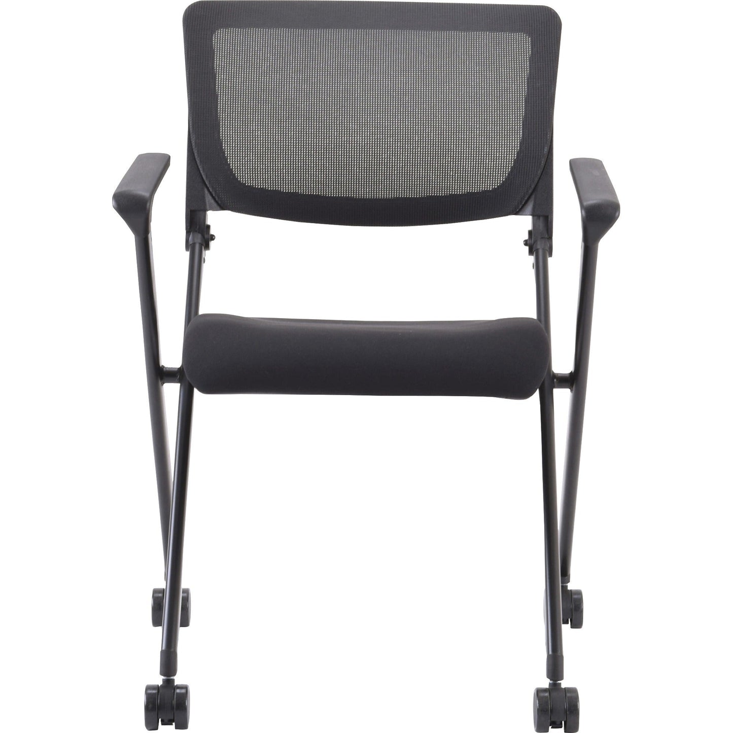 Lorell Mobile Mesh Back Nesting Chair with Arms and Metal Frame Set of 2 18.9"H (LLR - LLR41845) - SchoolOutlet