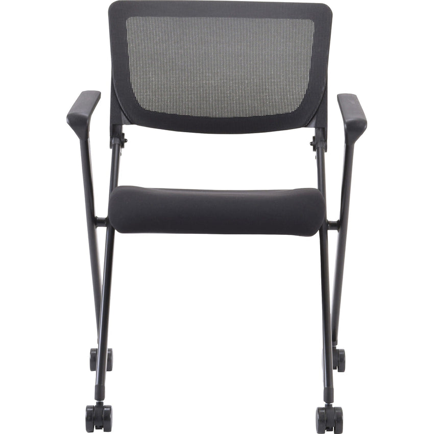 Lorell Mobile Mesh Back Nesting Chair with Arms and Metal Frame Set of 2 18.9"H (LLR - LLR41845) - SchoolOutlet