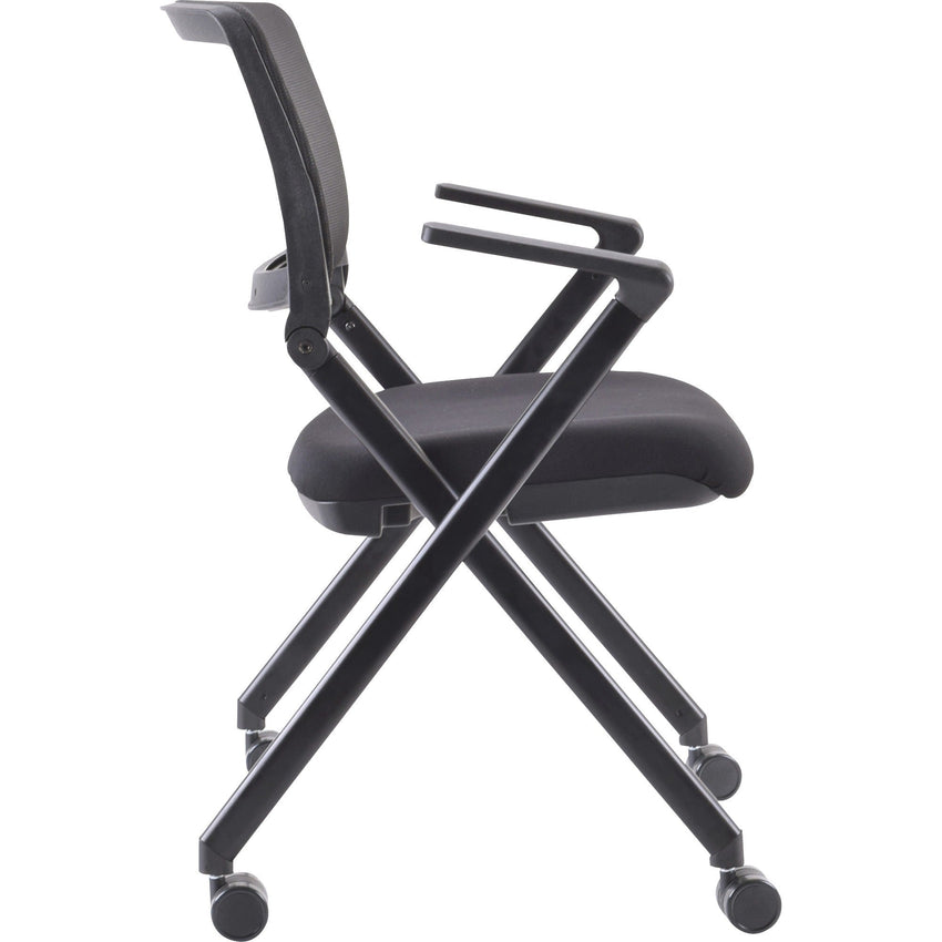 Lorell Mobile Mesh Back Nesting Chair with Arms and Metal Frame Set of 2 18.9"H (LLR - LLR41845) - SchoolOutlet