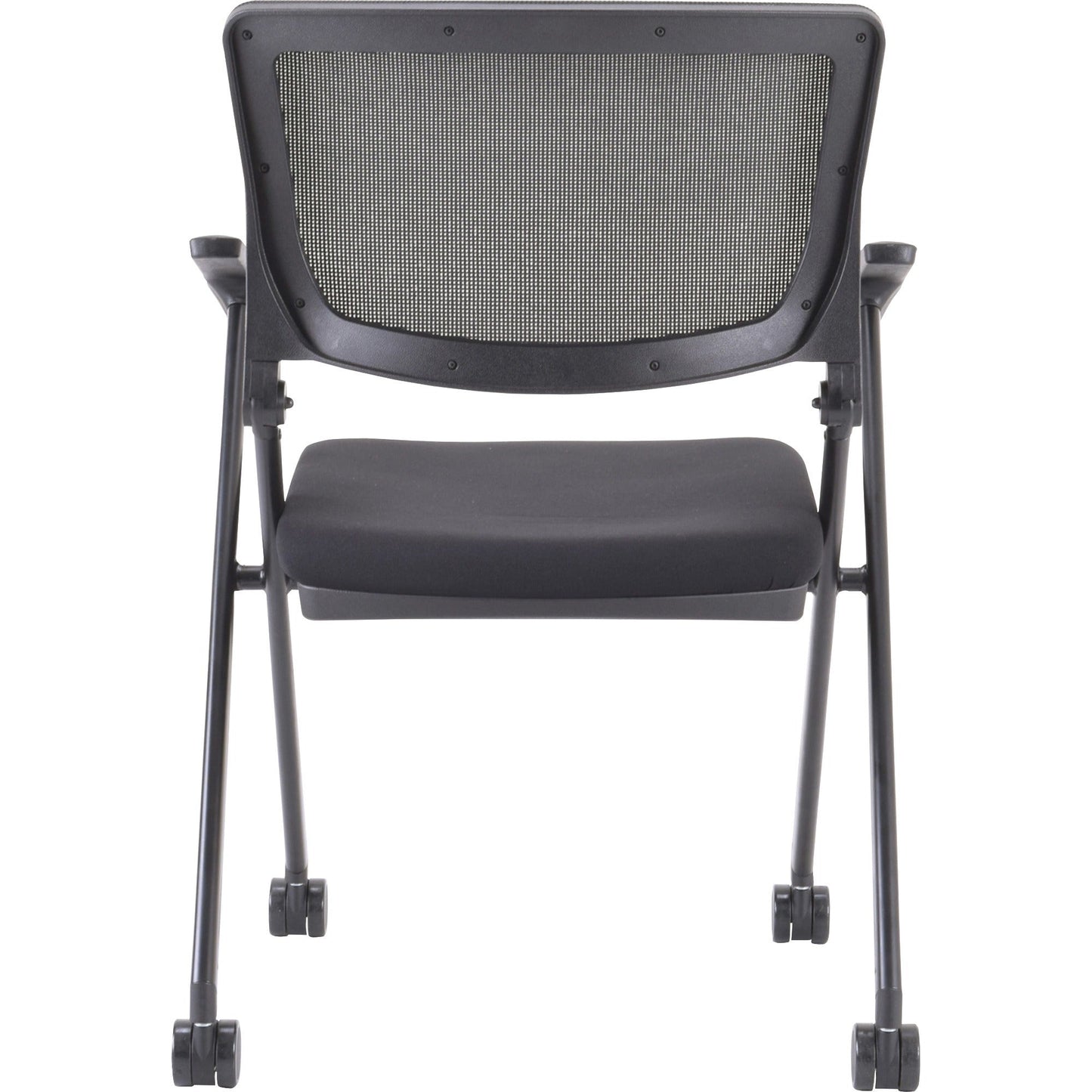 Lorell Mobile Mesh Back Nesting Chair with Arms and Metal Frame Set of 2 18.9"H (LLR - LLR41845) - SchoolOutlet