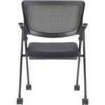 Lorell Mobile Mesh Back Nesting Chair with Arms and Metal Frame Set of 2 18.9