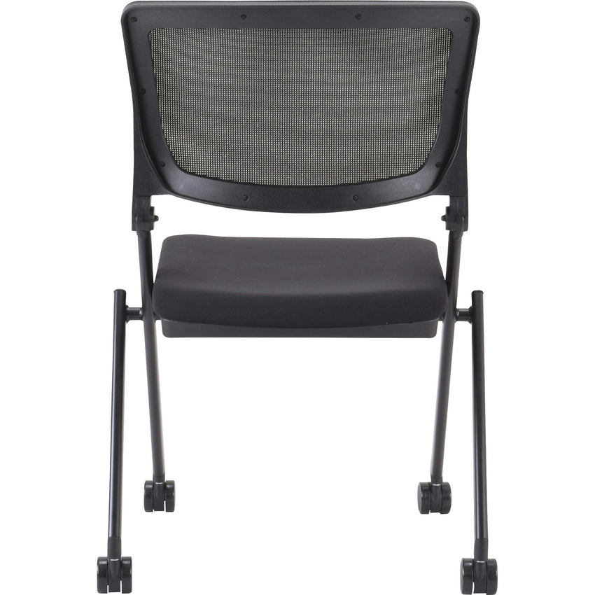 Lorell Mobile Mesh Back Nesting Chairs with Fabric Seat and Casters Set of 2 18.9"H (LLR - LLR41846) - SchoolOutlet