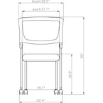Lorell Mobile Mesh Back Nesting Chairs with Fabric Seat and Casters Set of 2 18.9