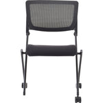 Lorell Mobile Mesh Back Nesting Chairs with Fabric Seat and Casters Set of 2 18.9