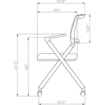 Lorell Upholstered Foldable Nesting Chairs with Arms and Plastic Back Set of 2 18.9 