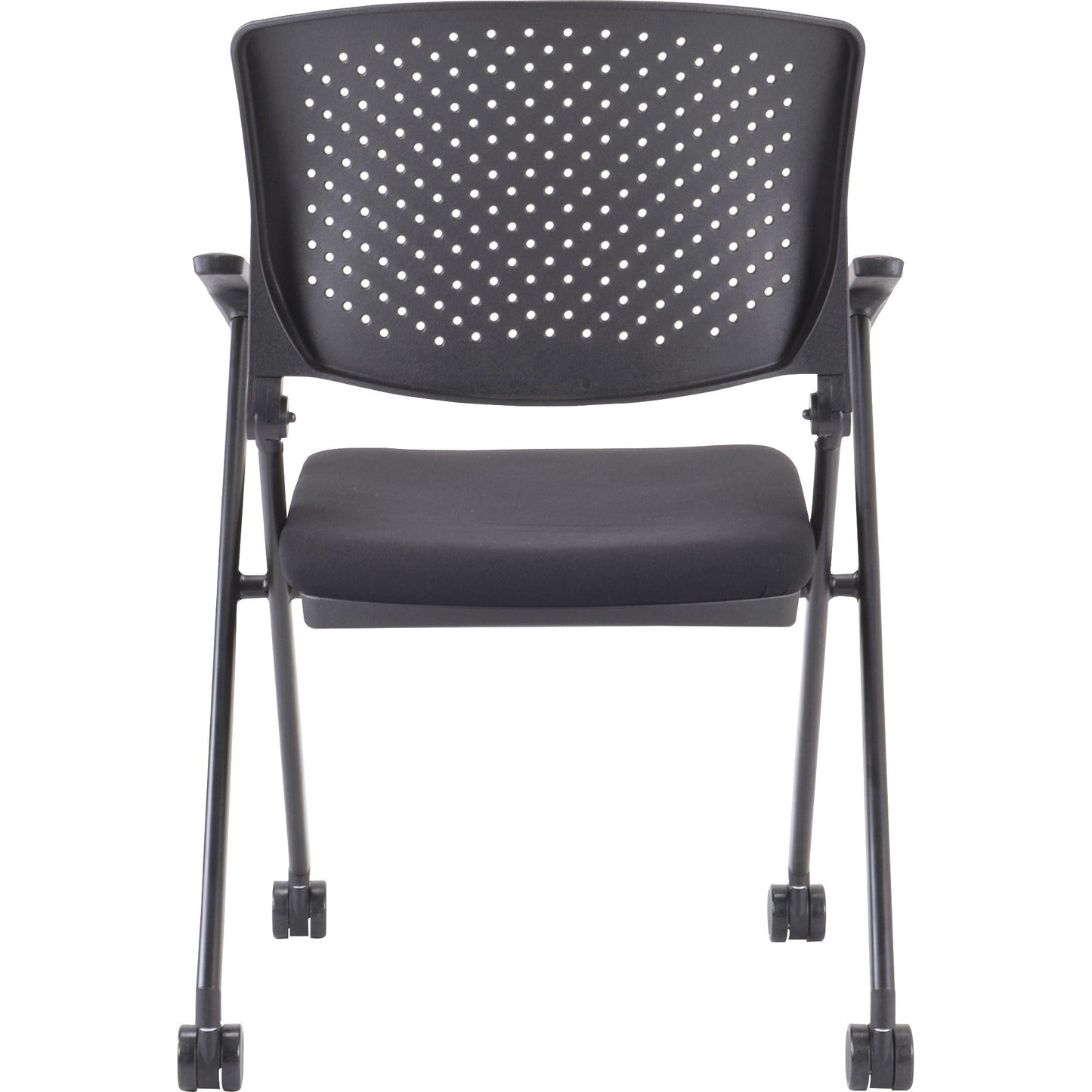 Lorell Upholstered Foldable Nesting Chairs with Arms and Plastic Back Set of 2 18.9 "H (LLR - LLR41847) - SchoolOutlet