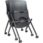 Lorell Upholstered Foldable Nesting Chairs with Plastic Back Set of 2 (LLR - LLR41848) - SchoolOutlet