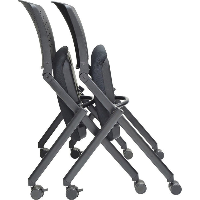 Lorell Upholstered Foldable Nesting Chairs with Plastic Back Set of 2 (LLR - LLR41848) - SchoolOutlet