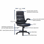 Lorell Colline High - Back Chair with Flip - Up Arms and Bonded Leather (LLR - LLR41853) - SchoolOutlet