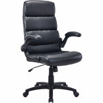 Lorell Colline High - Back Chair with Flip - Up Arms and Bonded Leather (LLR - LLR41853) - SchoolOutlet