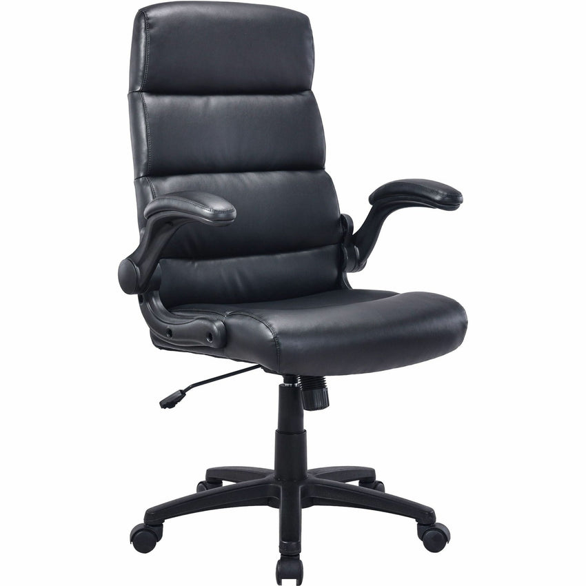 Lorell Colline High - Back Chair with Flip - Up Arms and Bonded Leather (LLR - LLR41853) - SchoolOutlet