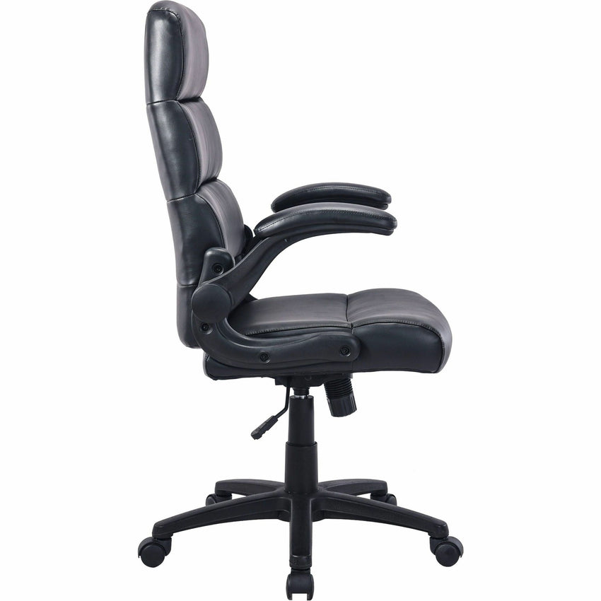 Lorell Colline High - Back Chair with Flip - Up Arms and Bonded Leather (LLR - LLR41853) - SchoolOutlet