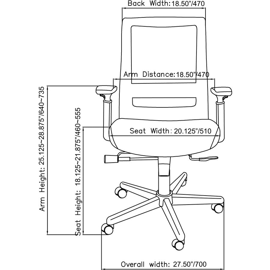 Lorell Mesh High - Back Executive Chair with Synchro Tilt and Adjustable Arms (LLR - LLR42175) - SchoolOutlet