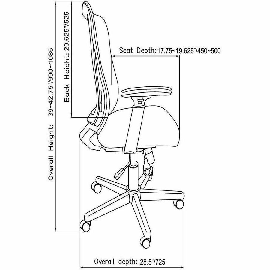 Lorell Mesh High - Back Executive Chair with Synchro Tilt and Adjustable Arms (LLR - LLR42175) - SchoolOutlet