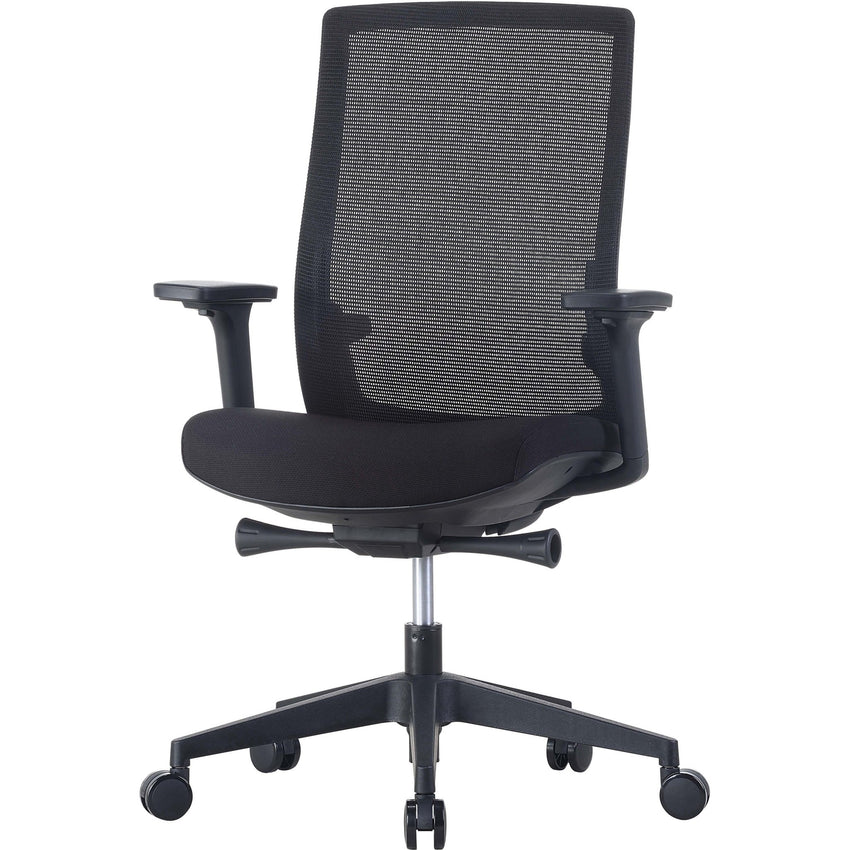 Lorell Mid - Back Mesh Chair with Synchro Tilt and Adjustable Arms (LLR - LLR42180) - SchoolOutlet