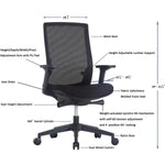Lorell Mid - Back Mesh Chair with Synchro Tilt and Adjustable Arms (LLR - LLR42180) - SchoolOutlet