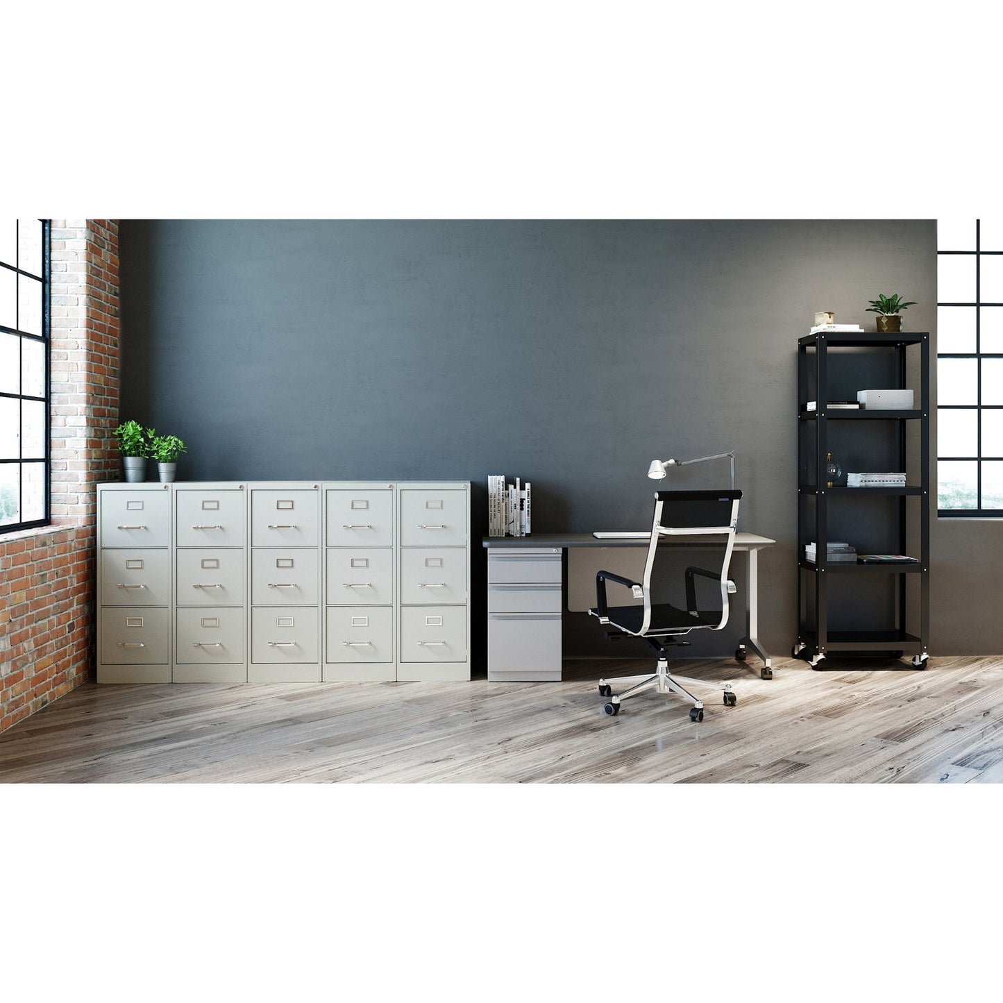 Lorell Fortress Series 3 - Drawer Commercial - Grade Vertical File Steel Ball - Bearing 15"W x 22"D x 40.2"H (LLR - LLR4229X15) - SchoolOutlet
