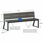 Lorell Faux Wood Outdoor Bench with Steel Tube Base (LLR - LLR42670) - SchoolOutlet