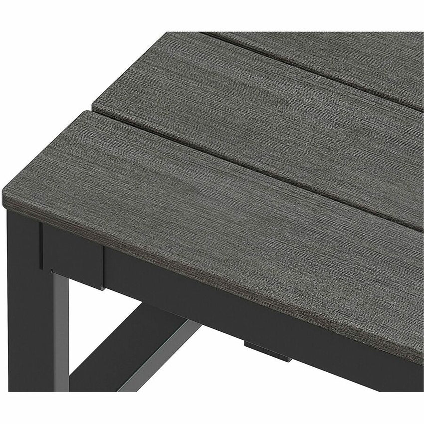 Lorell Faux Wood Outdoor Bench with Backrest and Steel Tube Base (LLR - LLR42671) - SchoolOutlet