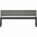 Lorell Faux Wood Outdoor Bench with Backrest and Steel Tube Base (LLR - LLR42671) - SchoolOutlet
