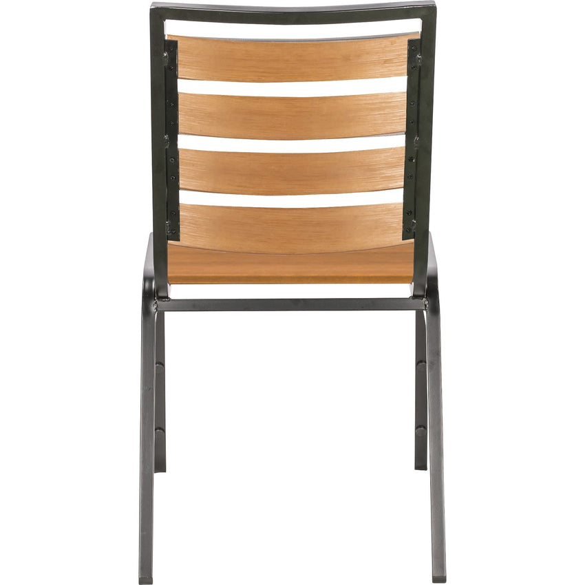 Lorell Faux Wood Outdoor Chairs with Steel Legs Set of 4 (LLR - LLR42685) - SchoolOutlet