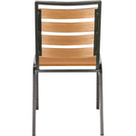 Lorell Faux Wood Outdoor Chairs with Steel Legs Set of 4 (LLR - LLR42685) - SchoolOutlet