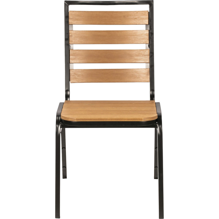 Lorell Faux Wood Outdoor Chairs with Steel Legs Set of 4 (LLR - LLR42685) - SchoolOutlet