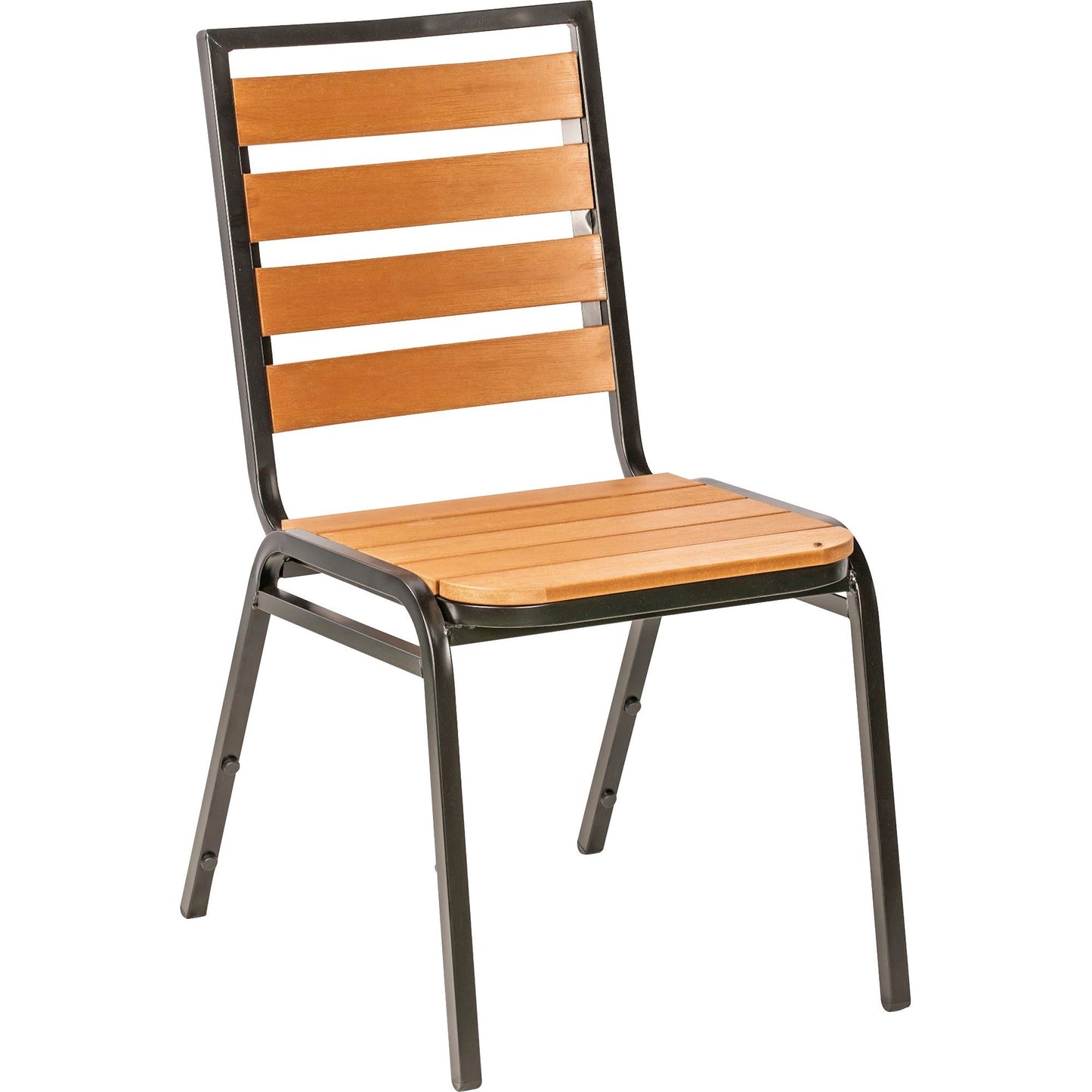 Lorell Faux Wood Outdoor Chairs with Steel Legs Set of 4 (LLR - LLR42685) - SchoolOutlet