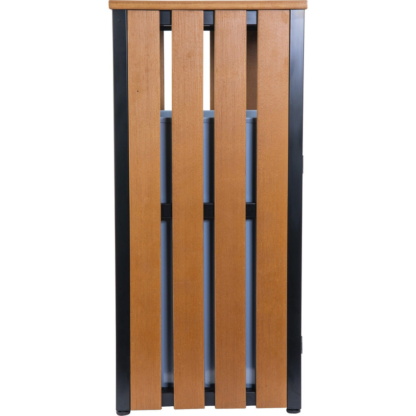 Lorell Faux Wood Outdoor Waste Bin, Weather - Resistant Rectangular Wastebasket (LLR - LLR4269X) - SchoolOutlet
