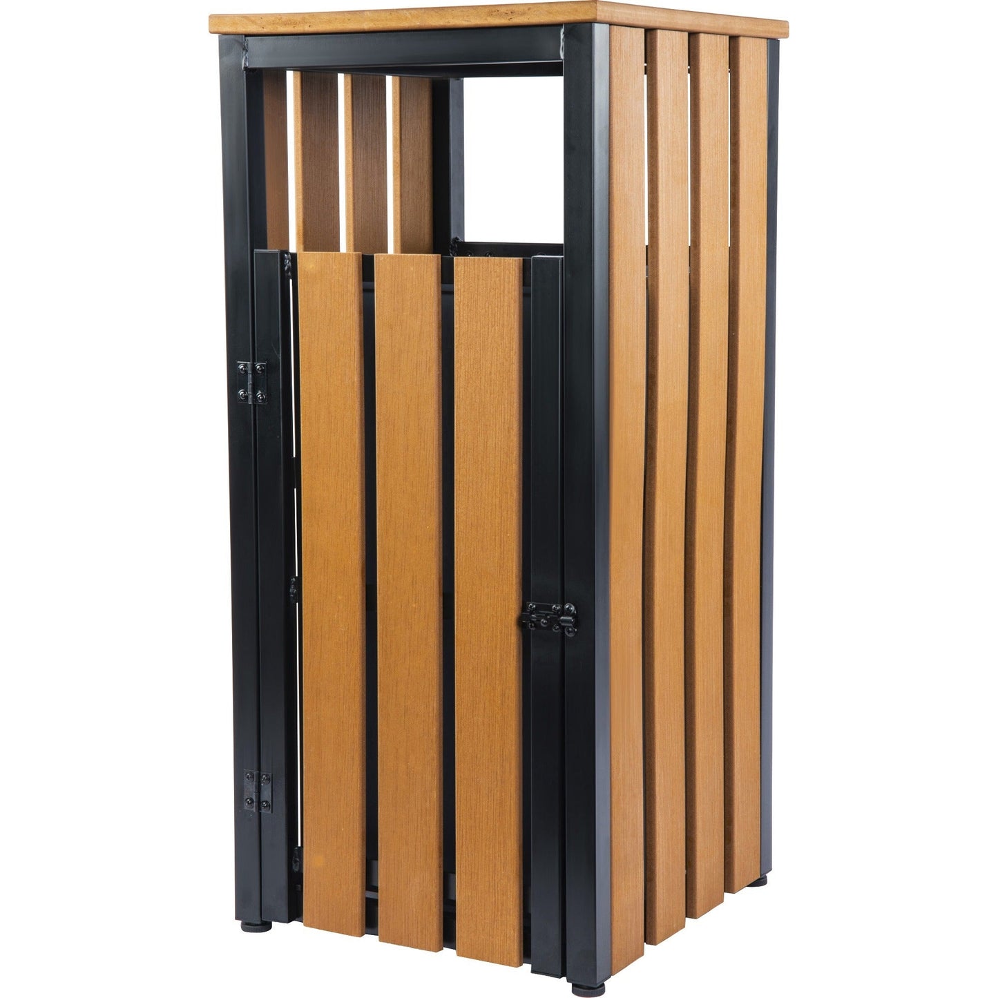 Lorell Faux Wood Outdoor Waste Bin, Weather - Resistant Rectangular Wastebasket (LLR - LLR4269X) - SchoolOutlet
