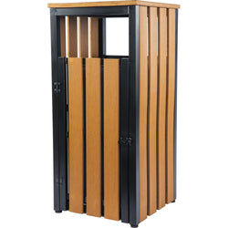 Lorell Faux Wood Outdoor Waste Bin, Weather-Resistant Rectangular Wastebasket (LLR-LLR4269X)
